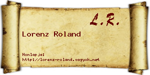Lorenz Roland névjegykártya